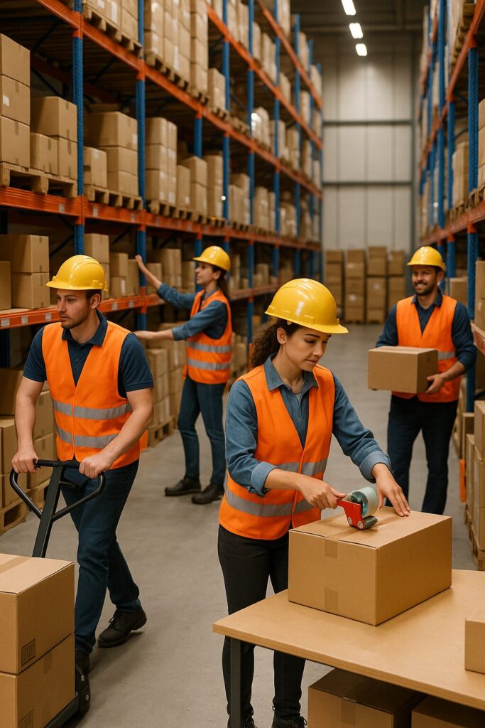 Warehousing logistics workers