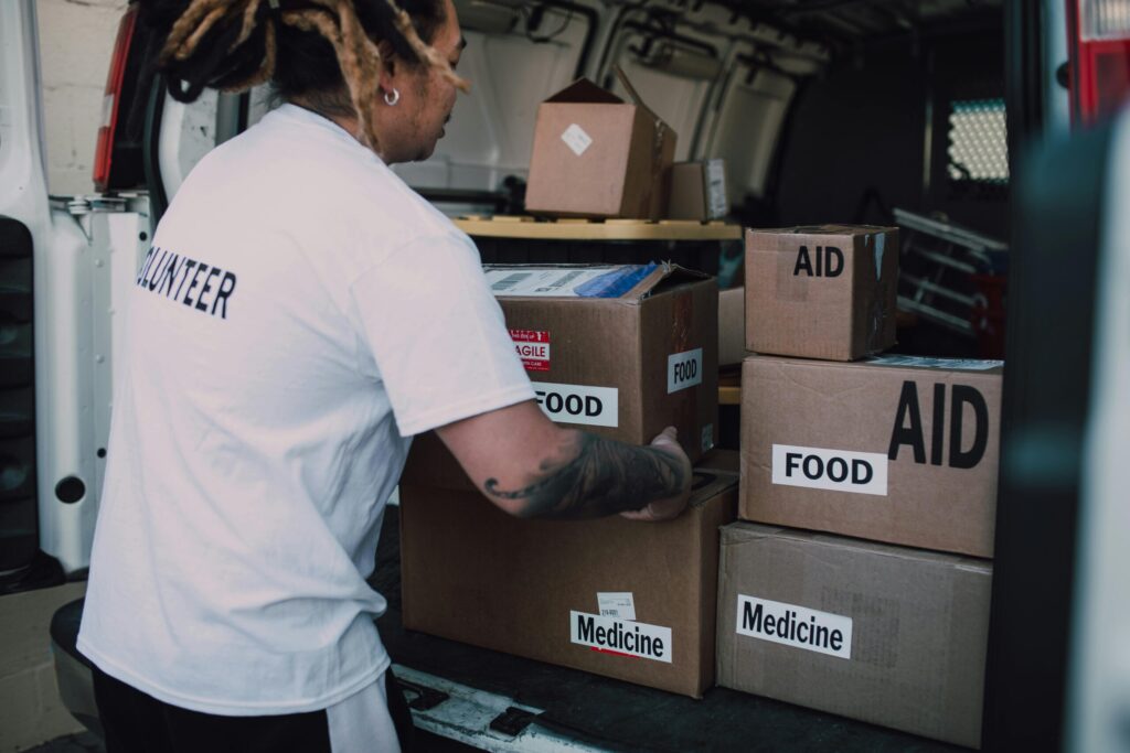 delivering food for a charity can be stressful but not with Tass on hand